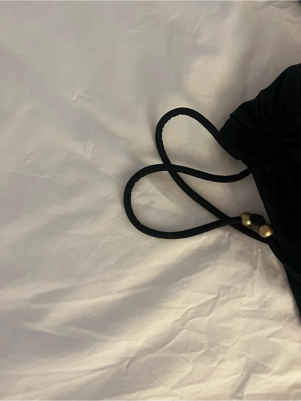 l*space Black Tie-Detail Bikini Set with Bead Accents